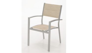 silla jardin aluminio gris y beige